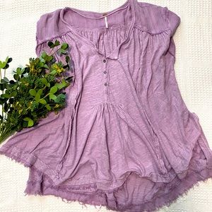 Free People Short Sleeve Flowy Top